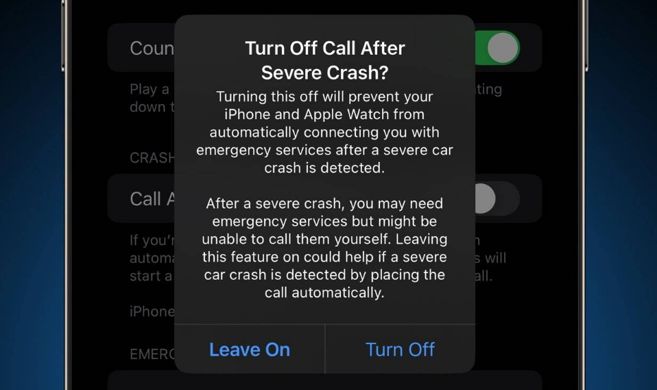 旬邑苹果14维修分享 iPhone 14 和 Apple Watch 上关闭崩溃检测 